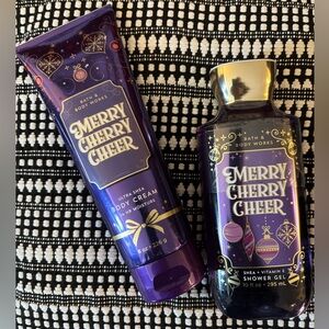 Discontinued Bath & Body Works Merry Cherry Cheer Body Cream and Shower Gel